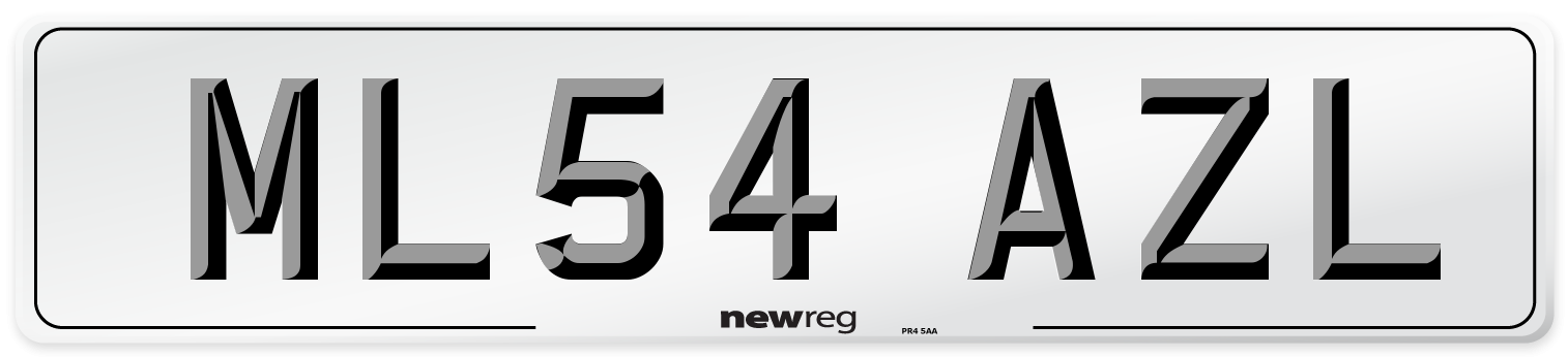 ML54 AZL Number Plate from New Reg